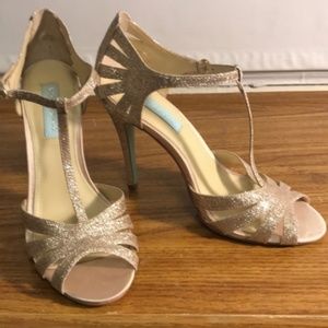 Betsey Johnson Glitter Strappy Sandals